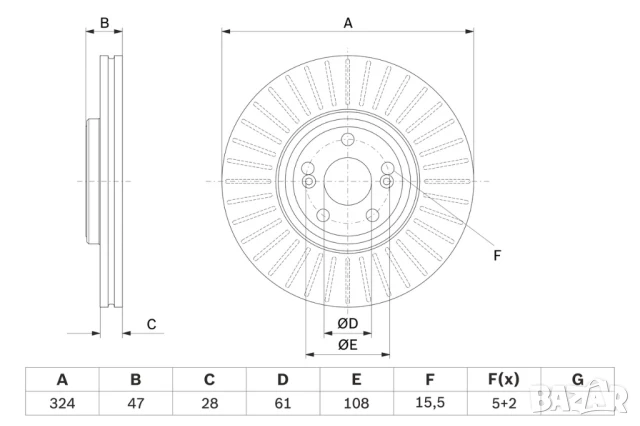 Диск спирачен преден дeсен/ляв за RENAULT ESPACE IV,VEL SATIS 1.9D-3.5 06.02г.- № R1008V, снимка 3 - Части - 51036733