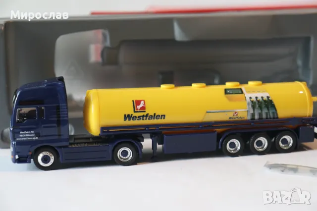 SCHUCO H0 1/87 MAN TGA ВЛЕКАЧ ЦИСТЕРНА КАМИОН МОДЕЛ КОЛИЧКА, снимка 4 - Колекции - 50323687