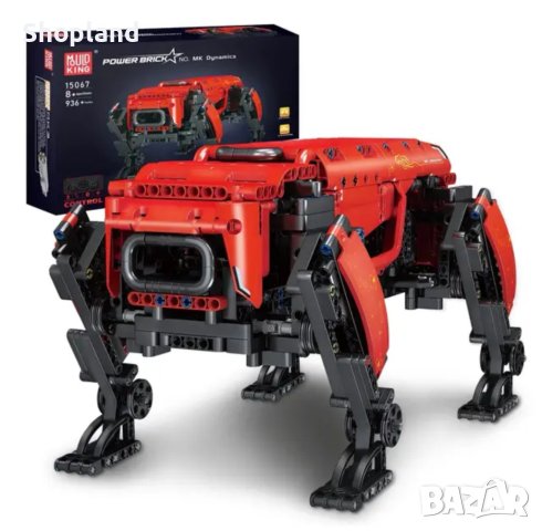 Електрическо куче робот за сглобяване - 936 части с дистаниционно управление