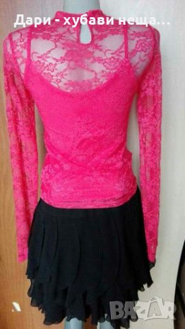 Розова блуза от дантела с подплата🍀❤S,M❤🍀арт.4224, снимка 4 - Блузи с дълъг ръкав и пуловери - 36773521