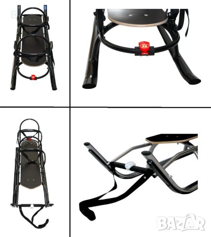 Двойна детска шейна с облегалки 2 в 1, снимка 10 - Зимни спортове - 43646724