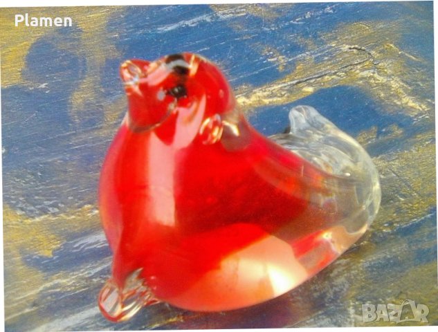 Стъклен цветен морж, снимка 2 - Други ценни предмети - 40323295