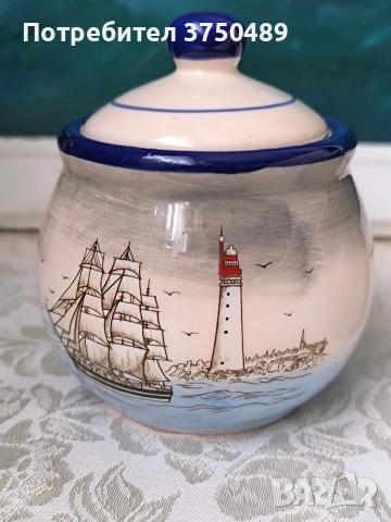Захарница и каничка за мляко с морски мотиви , снимка 2 - Сервизи - 53477632