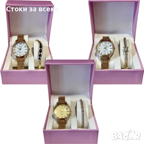 Луксозен дамски часовник с елегантна гривна – стил и изящество в една кутия, снимка 1