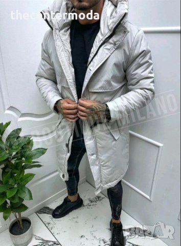 Намаление% Мъжко светло сиво дълго яке