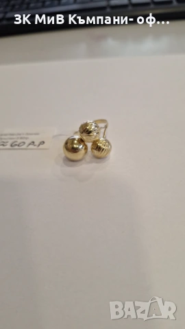 Златен Пръстен 3.82гр 02700-24/1, снимка 3 - Пръстени - 53606435