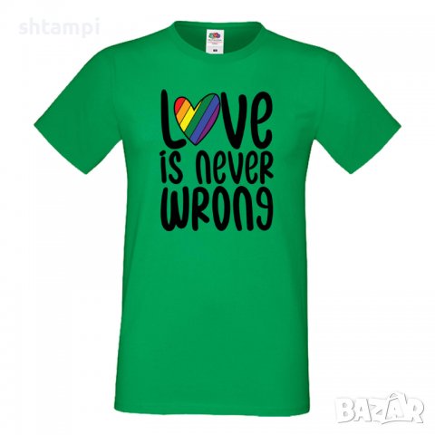 Мъжка тениска Love Is Never Wrong Прайд,Празник.Повод,Изненада, снимка 3 - Тениски - 37103207
