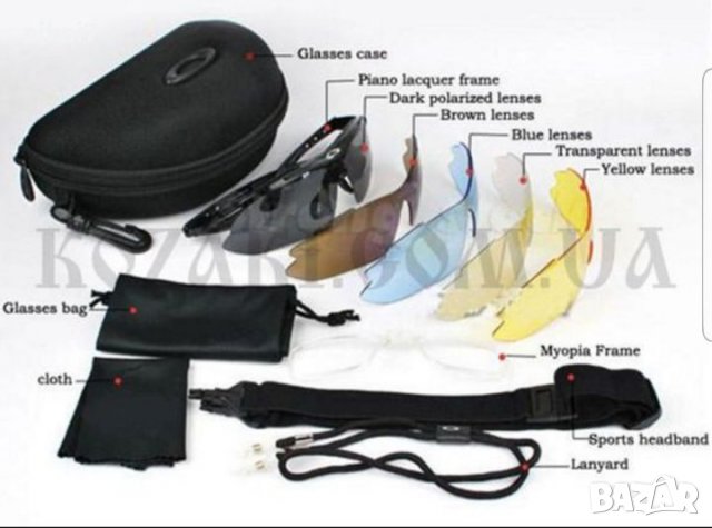 Тактически Слънчеви очила Oakley с 5 сменяеми стъкла стрелба/туризъм , снимка 7 - Слънчеви и диоптрични очила - 27203071