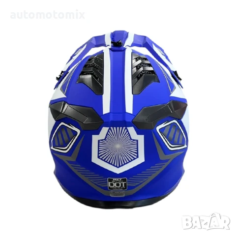 Каска за мотокрос 127 Blue / White 2, снимка 3 - Аксесоари и консумативи - 50817138