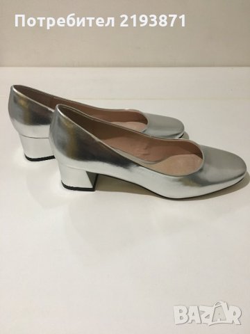 Нови кожени сребристи обувки Topshop номер 37, снимка 7 - Дамски ежедневни обувки - 27070536