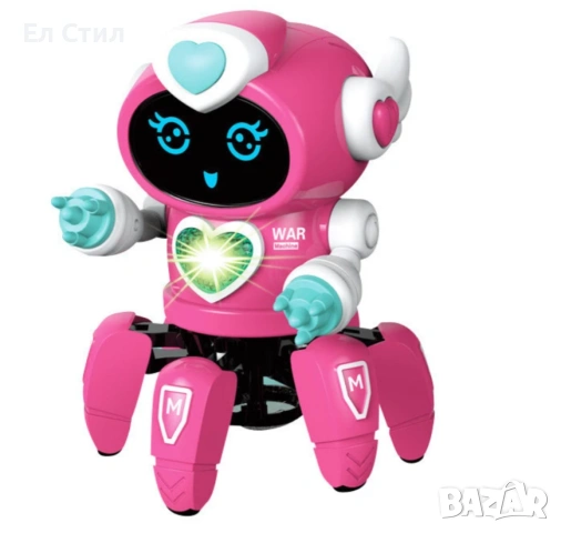 Танцуващ мини робот с LED светлини и 360 градуса ротация. Екологична пластмаса., снимка 8 - Електрически играчки - 53567194