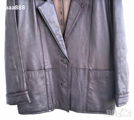 Дамско яке с ревери естествена кожа, снимка 3 - Якета - 34622627