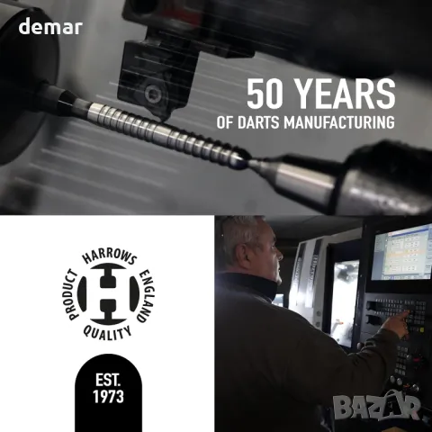 Комплект дартс с накрайник от 90% волфрамова стомана Harrows Calibre, комплект от 16 бр., черни, снимка 5 - Други спортове - 47320314