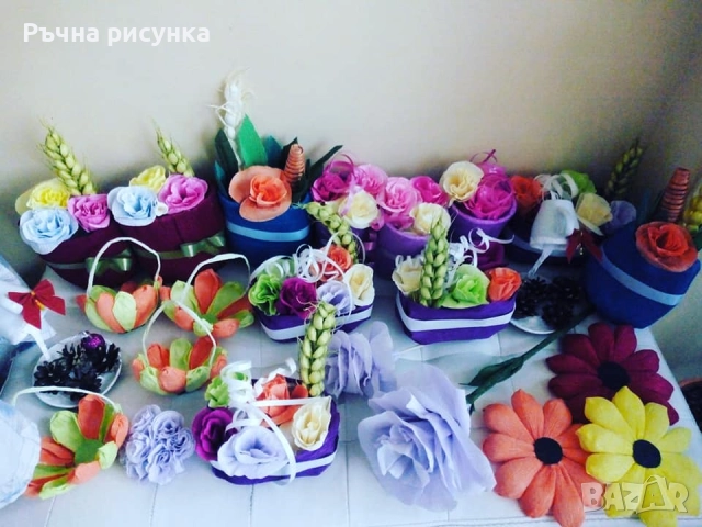 Ръчно изработена пролетна  и Великденска украса , снимка 3 - Декорация за дома - 50232181