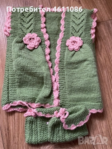 Плетени елечета и терлички за малките принцески, снимка 8 - Жилетки и елечета за бебе - 51992580