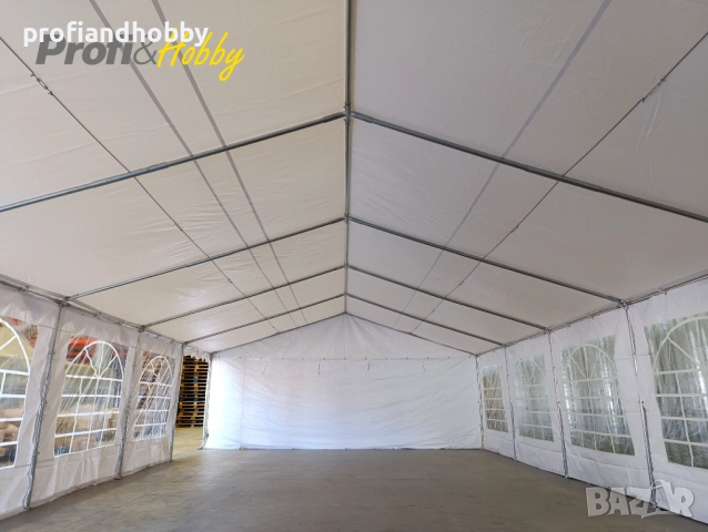 Професионална шатра 6x14м, PVC 500г/м2 - бяла, снимка 3 - Градински мебели, декорация  - 22630208