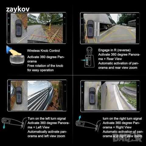 Универсална 360-градусова система за заобикаляща камера, водоустойчива система, снимка 7 - Аксесоари и консумативи - 49816988