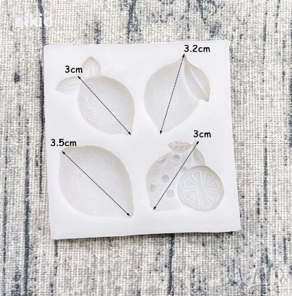 Лимон Лимони цитрус силиконов молд форма фондан шоколад смола гипс декор, снимка 2 - Форми - 38055884