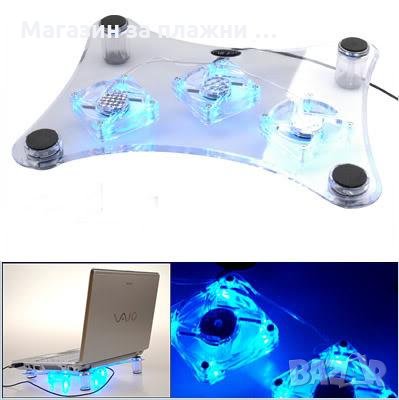USB охладител за лаптоп с 3 неонови вентилатора Coolding Pad, снимка 8 - Лаптоп аксесоари - 28460270