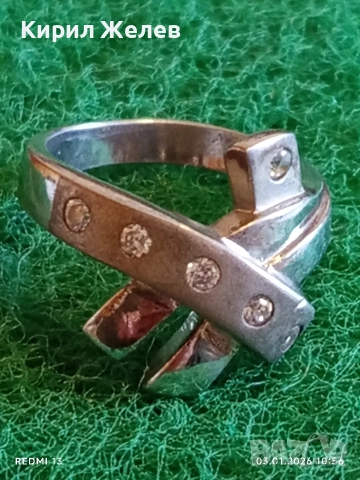 Нестандартен артистичен дизайн сребърен пръстен подходящ за ежедневието или като акцент 52646, снимка 2 - Пръстени - 52961369