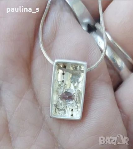 Два броя / Сребърна висулка с розов корал и циркон / проба 925 / , снимка 12 - Колиета, медальони, синджири - 42337886