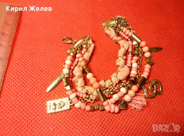 ШИКОЗНА ЗЛАТИСТА РЕТРО АР ДЕКО СТИЛ МЪНИСТЕНА ГРИВНА 47394, снимка 2 - Гривни - 47309114