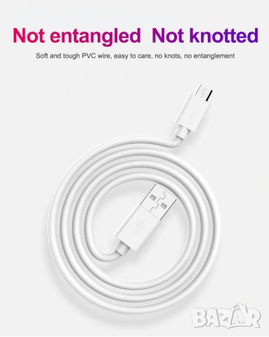 Мрежово зарядно устройство REZ, модел RE-10, 2.1 A, 2 в 1 USB+Data cable+Кабел Type-C, снимка 7 - Оригинални зарядни - 28101814