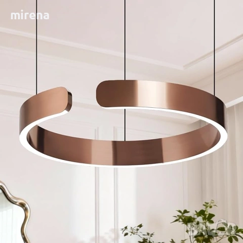 LED ЛЕД модерена висяща полилей кръгъл димируем регулируема височина