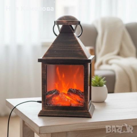 LED Камина-фенер с ефект на тлеещи въглени, снимка 4 - Декорация за дома - 52643453