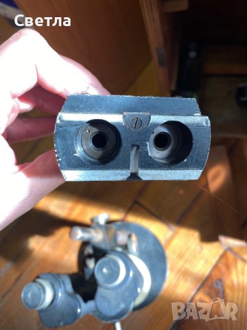 Стар микроскоп антикварен, снимка 4 - Антикварни и старинни предмети - 43076789