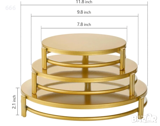 Комплект от 3 поставки за торти, поставка за десерти., снимка 7 - Други стоки за дома - 52892846