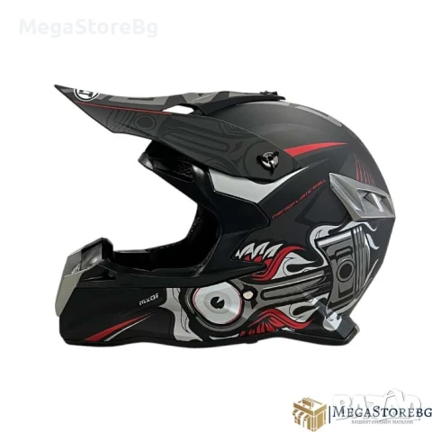 Кросова каска 188 - размер XL - Matt Black/Grey Red, снимка 3 - Аксесоари и консумативи - 50527282