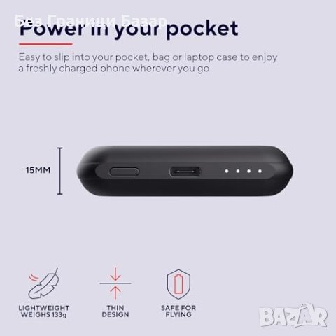 Нов Магнитен Trust Power Bank Зарядно устройство 5000 mAh, снимка 6 - Друга електроника - 43327456