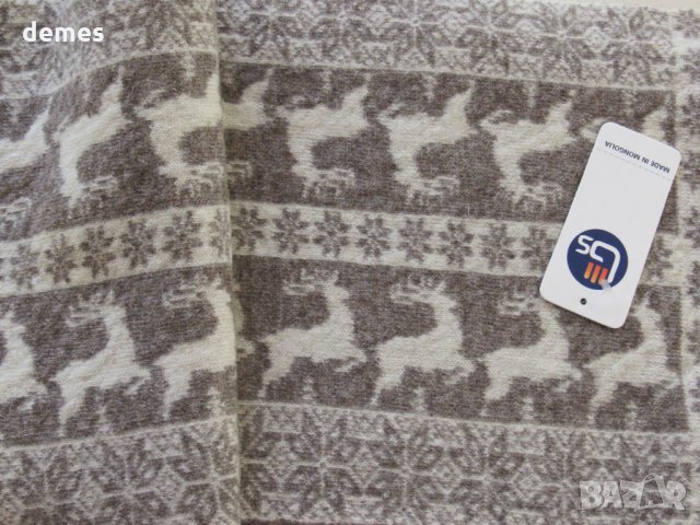  Шал в алпийска шарка, 100% органична вълна , Монголия-7, снимка 4 - Шапки - 25966160