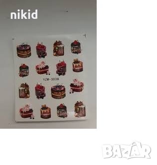 YZW-3038 торти торта слайдер ваденки водни стикери за нокти маникюр, снимка 2 - Продукти за маникюр - 33590730