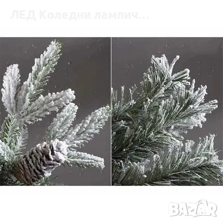 Бяла коледна елха 150 см, Заснежен канадски бор с шишарки - 150 см, снимка 2 - Декорация за дома - 47470412