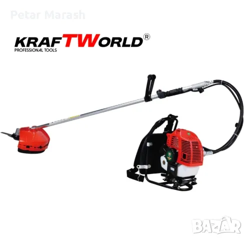 Гръбен бензинов тример за трева KraftWorld с аксесоари, снимка 7 - Други инструменти - 50432834
