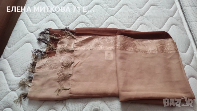 Голям индийски шал от фина материя, снимка 6 - Шалове - 51612378