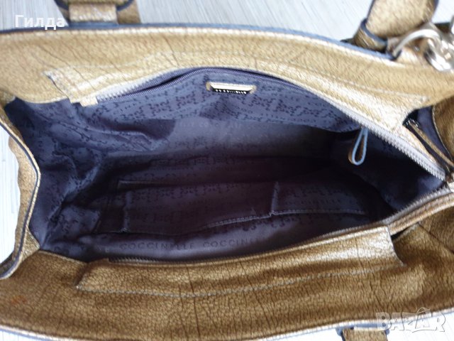 оригинална Coccinelle бежова кожена чанта налична, снимка 14 - Чанти - 35290188