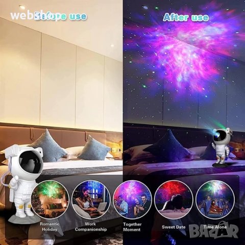Детска нощна лампа звездно небе проектор Galaxy Star Project Астронавт, снимка 6 - Детски нощни лампи - 43162719