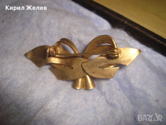 СТАРИННА БРОНЗОВА с ПОЗЛАТА СКЪПОЦЕННА АРТ ДЕКО МАЙСТОРСКА БРОШКА ПАНДЕЛКА РЕТРО БИЖУ 27942, снимка 4 - Антикварни и старинни предмети - 37128486