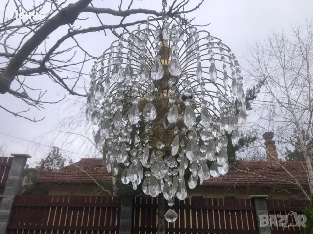 старинен кристален полилей , снимка 5 - Антикварни и старинни предмети - 48331665