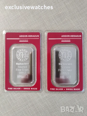 1 oz кюлче 999 чисто сребро Argor-Heraeus Швейцария - налични 2 бр., снимка 7 - Нумизматика и бонистика - 53333699