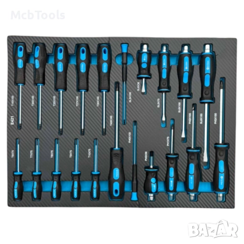 Професионален шкаф с инструменти Stahlmayer – 7 чекмеджета, неръждаем плот, 251 части, снимка 6 - Други инструменти - 52242547