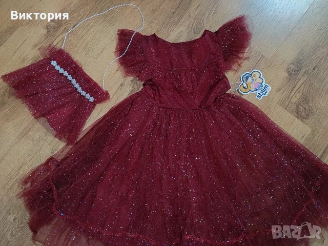 нова разкошна рокля с тюл и чантичка , снимка 2 - Детски рокли и поли - 48338069