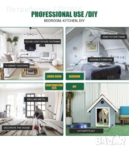 TECCPO TDHD01P Акумулаторен ударен винтоверт 18V/4.0Ah батерия/60Nm, снимка 6 - Винтоверти - 48201350