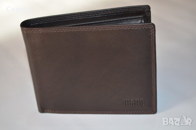 MANO Sutura M19013 хоризонтален портфейл /черен и тъмнокафяв/, снимка 6 - Портфейли, портмонета - 32591479