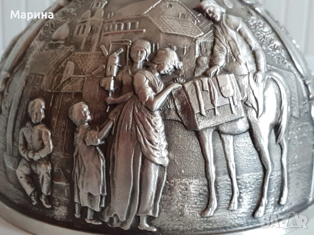 Комплект за ракия от калай Antik*Vintage  #86, снимка 7 - Антикварни и старинни предмети - 51564492