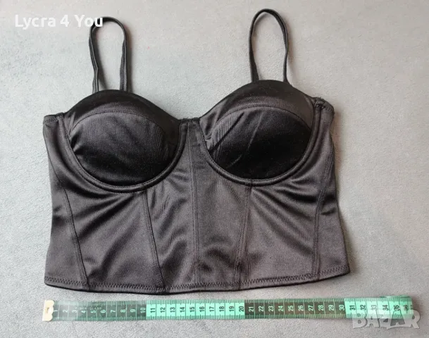 Amisu XS/S сатенено късо бюстие/топ, снимка 12 - Корсети, бюстиета, топове - 47740910