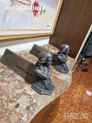 Уникални антикварни френски чугунени стойки за камина , снимка 8 - Антикварни и старинни предмети - 53139710